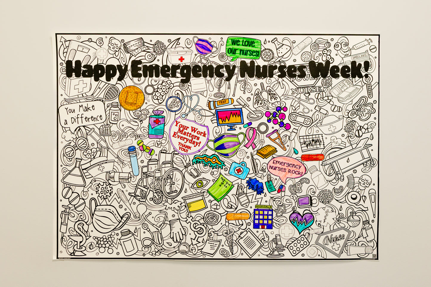 Giant ER NURSE WEEK Coloring Poster | Emergency Nurse Poster