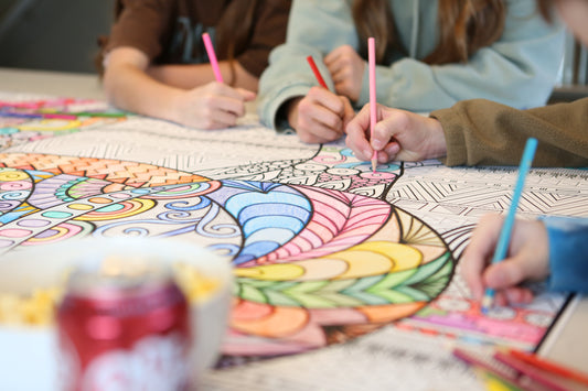 Rhino Giant Coloring Poster-Large Animal Wall Art, Group Coloring Activity for Kids, Families & Classrooms