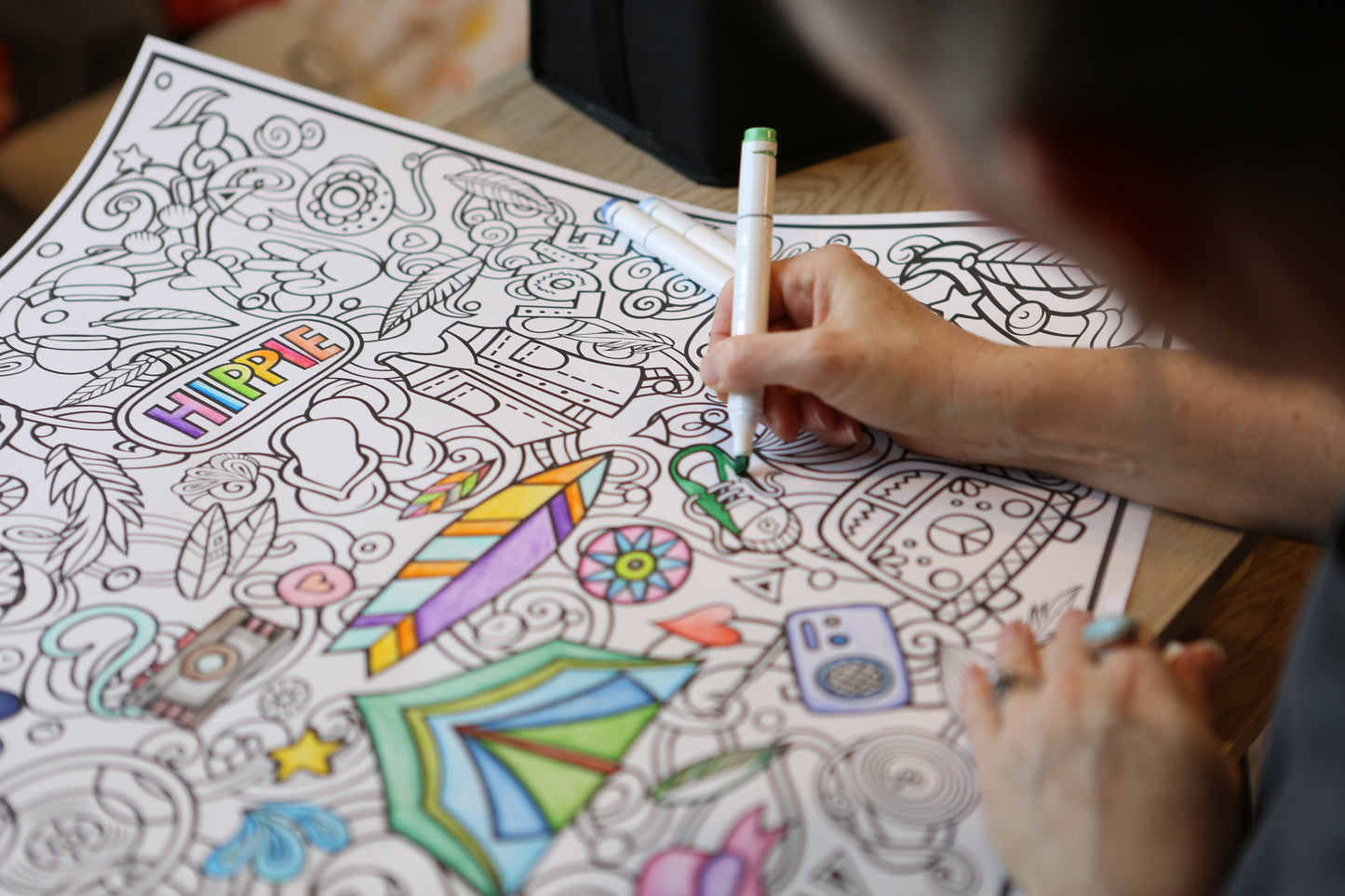 Personalized Giant Boho Hippie Coloring Poster | Group Fu