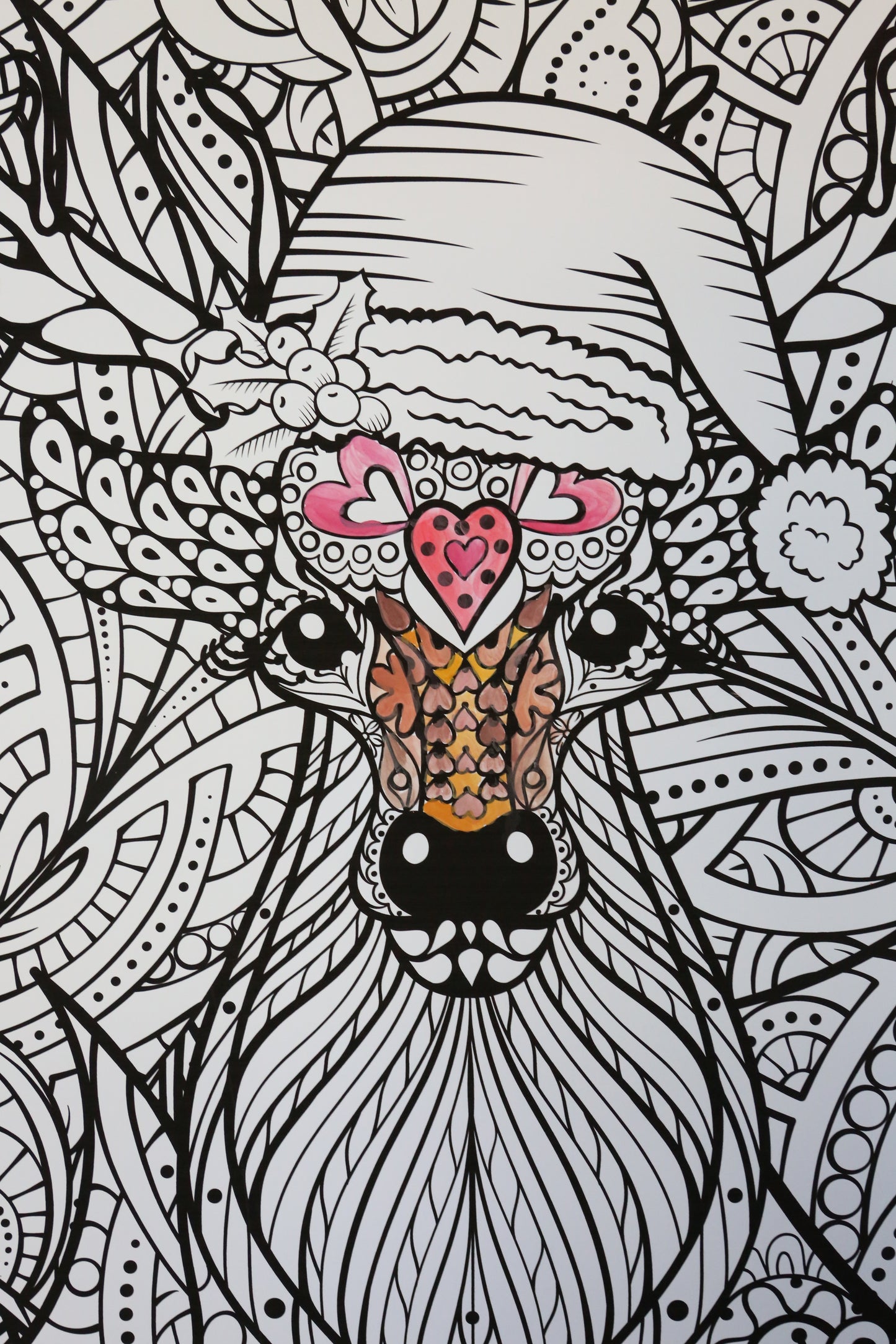 Jumbo Christmas Deer Coloring Poster | Huge Holiday Coloring Activity
