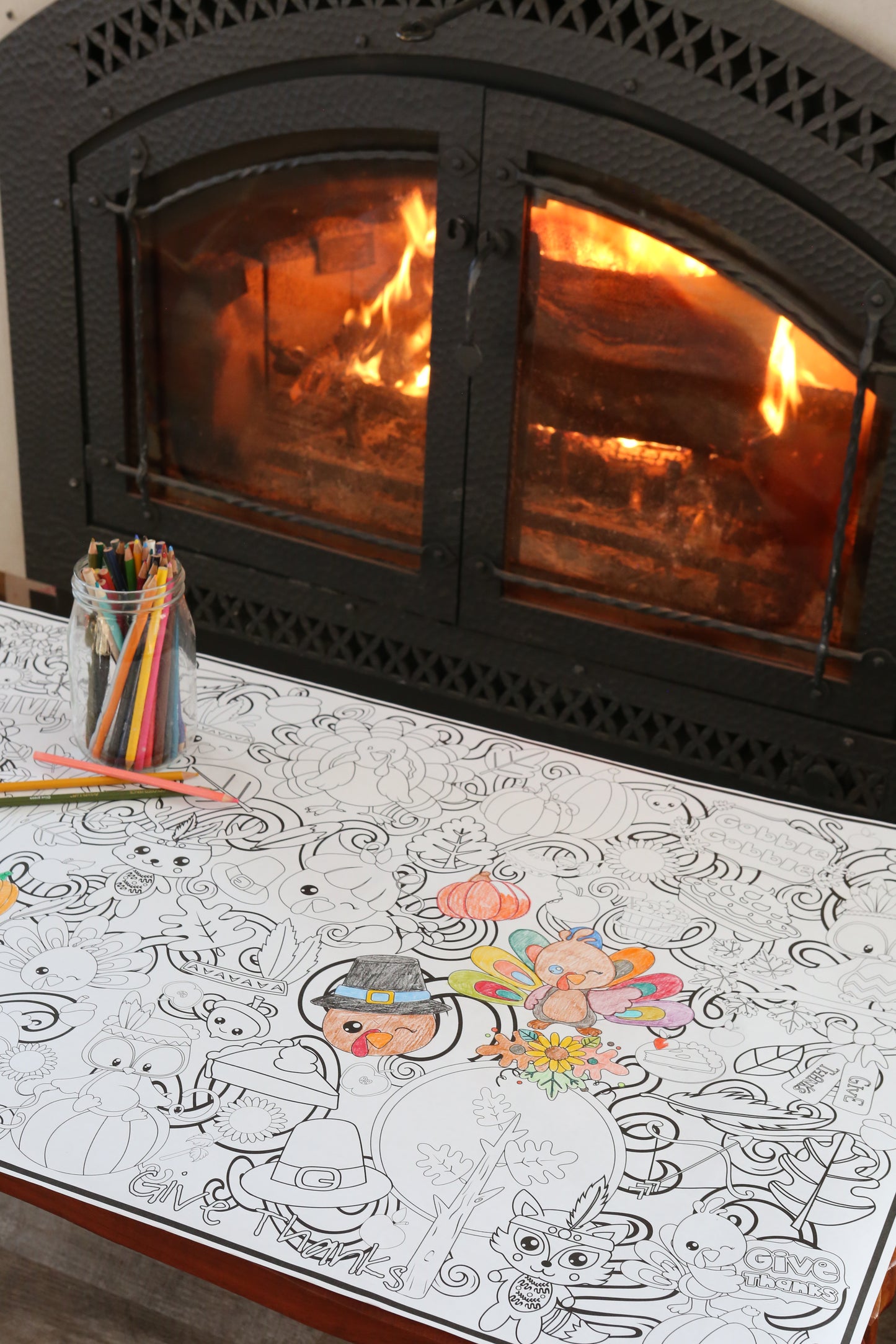 Thanksgiving Thankful CrittersEveryday Event Poster and Banner | Large Coloring & Activity Poster for Celebrations, Kids, and Parties