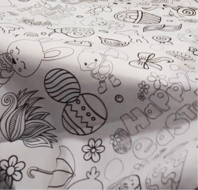 Easter Coloring Tablecloth for Kids