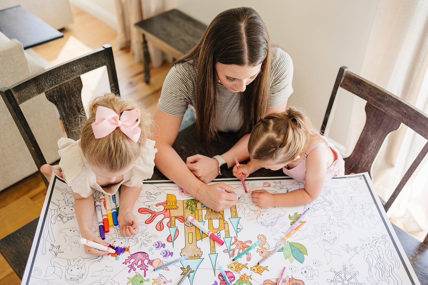 Personalized Mermaid Giant Coloring Poster | Magical Activity
