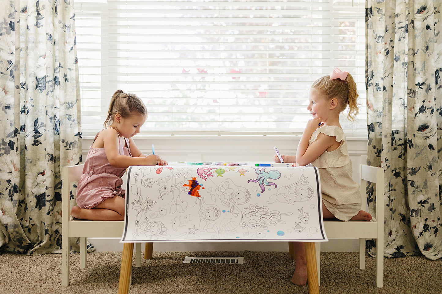 Personalized Mermaid Giant Coloring Poster | Magical Activity