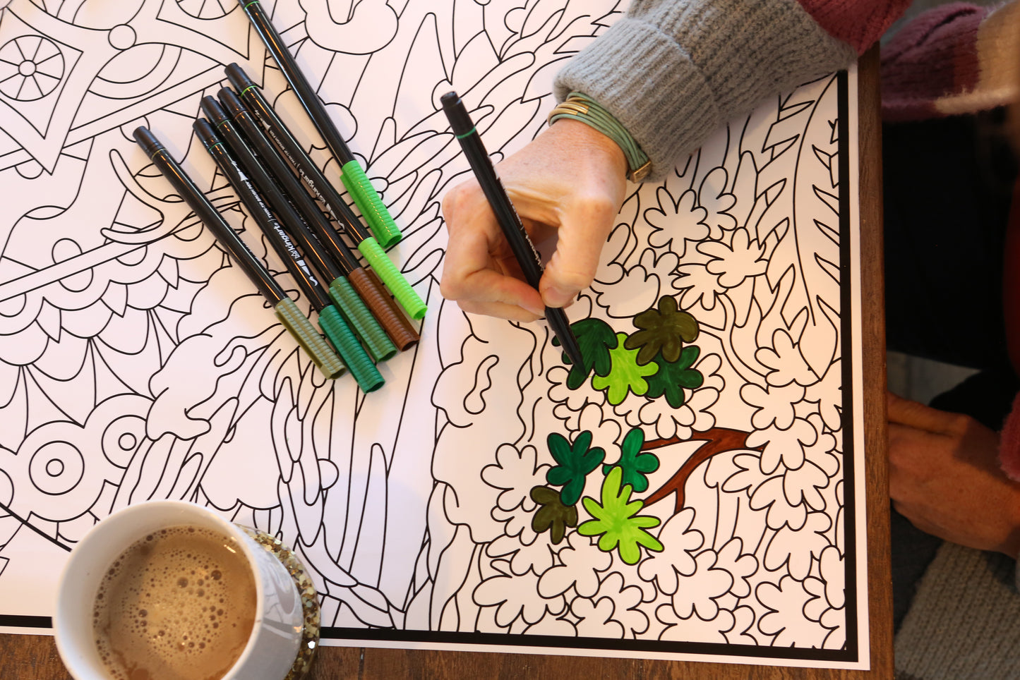 Bear and Berries Coloring Poster printed on Premium Paper