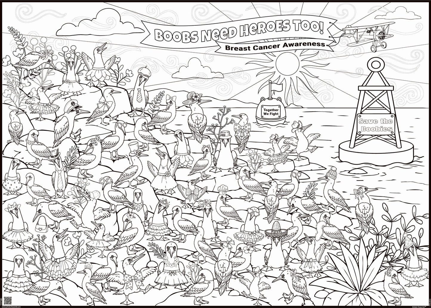 Breast Cancer Awareness Coloring Poster | Kick Cancer