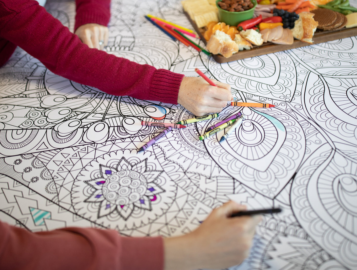 Peacock Premium Giant Coloring Poster- Large Bird Wall Art, Group Coloring Activity for Kids, Families & Learning