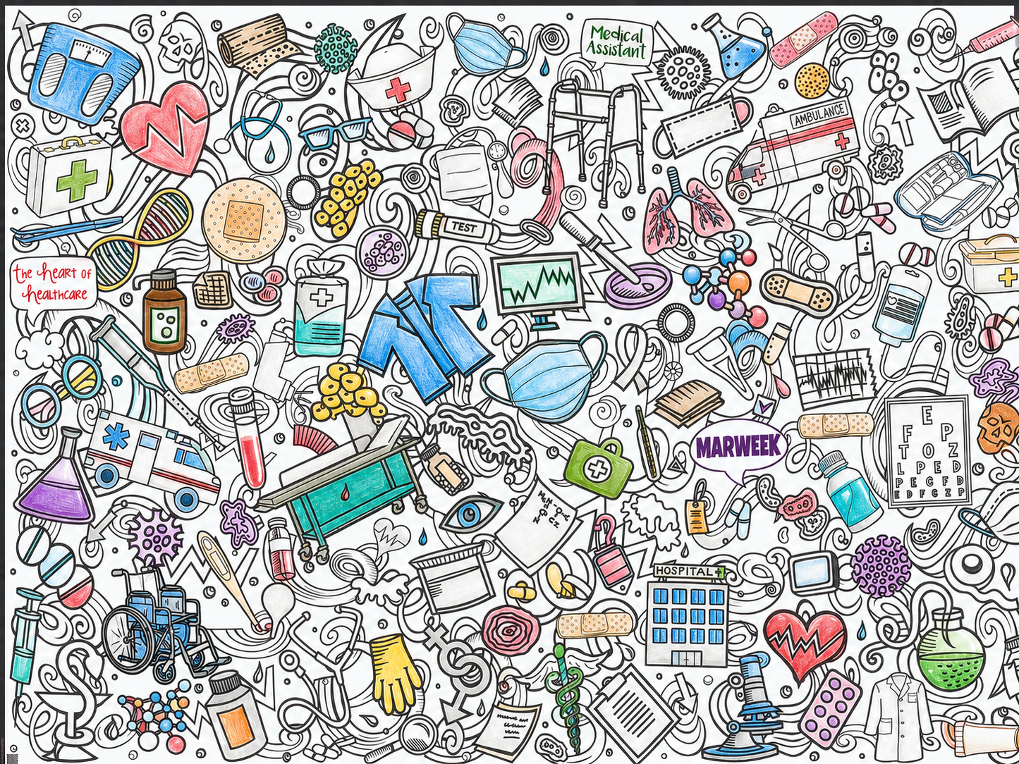 GIANT MA Week Coloring Poster for Groups | #MAR WEEK