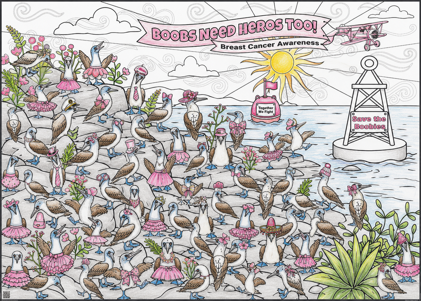 Breast Cancer Awareness Coloring Poster | Kick Cancer