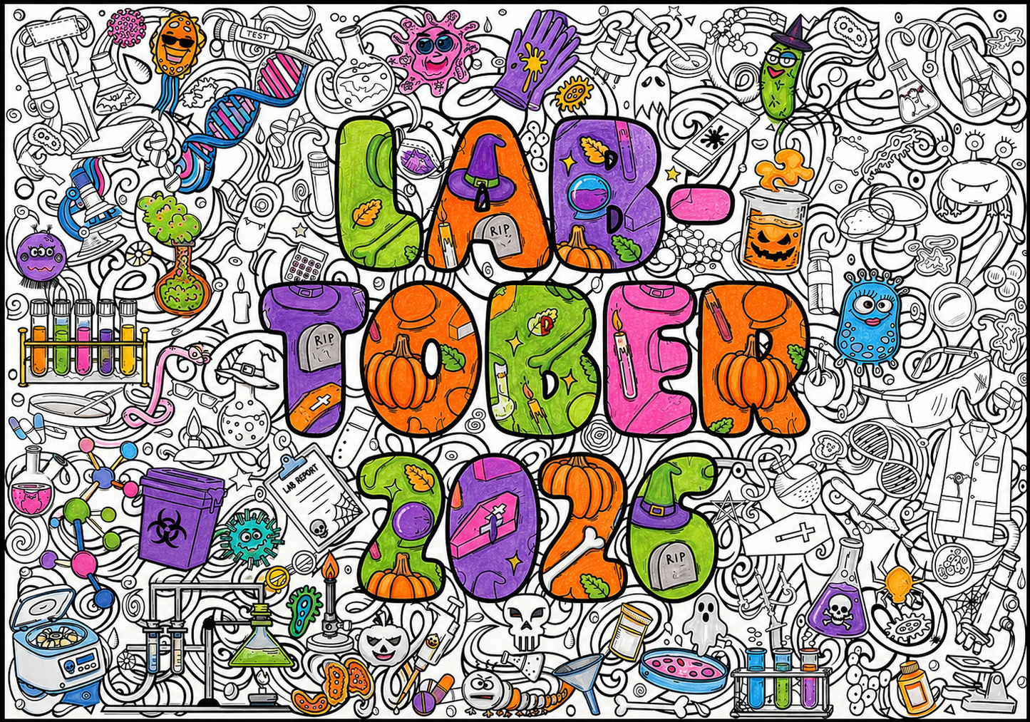 GIANT Labtober Coloring Posters | 2 Designs!