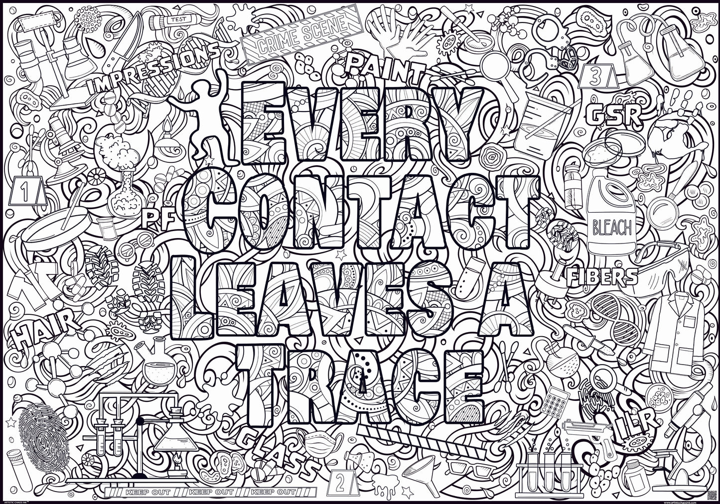 PERSONALIZED Crime Lab Giant Coloring Poster - Forensics Lab Week Celebrations Coloring Activity