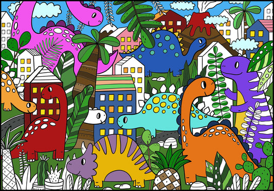 Premium Giant Dinos Coloring Poster