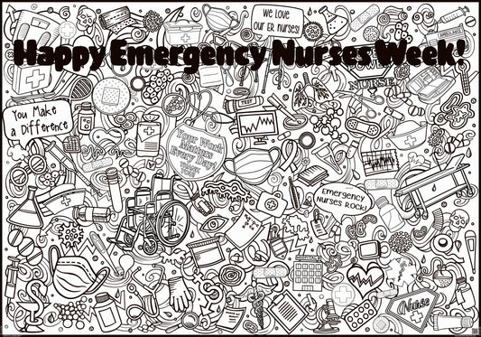 Giant ER NURSE WEEK Coloring Poster | Emergency Nurse Poster