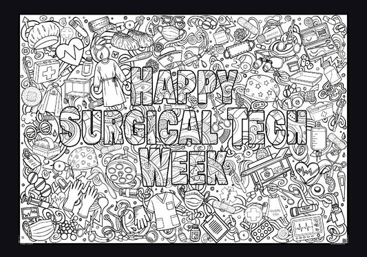 GIANT Surgical Tech Week Coloring Poster