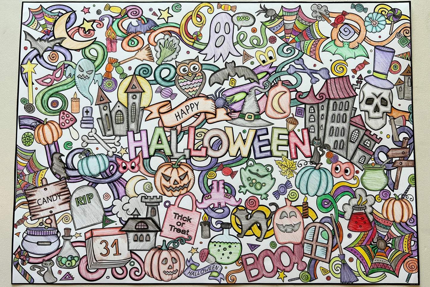 Premium Giant Halloween Coloring Poster