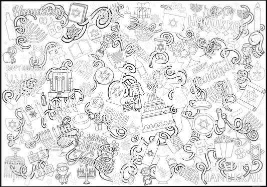 Hanukkah Coloring Poster - Giant Poster for Holiday