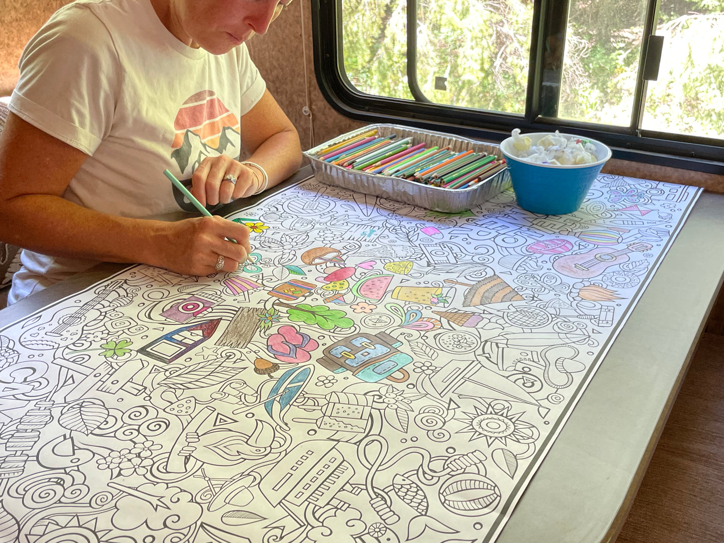 Summertime Everyday Event Banner | Large Coloring & Activity Poster for Celebrations, Camping & Groups