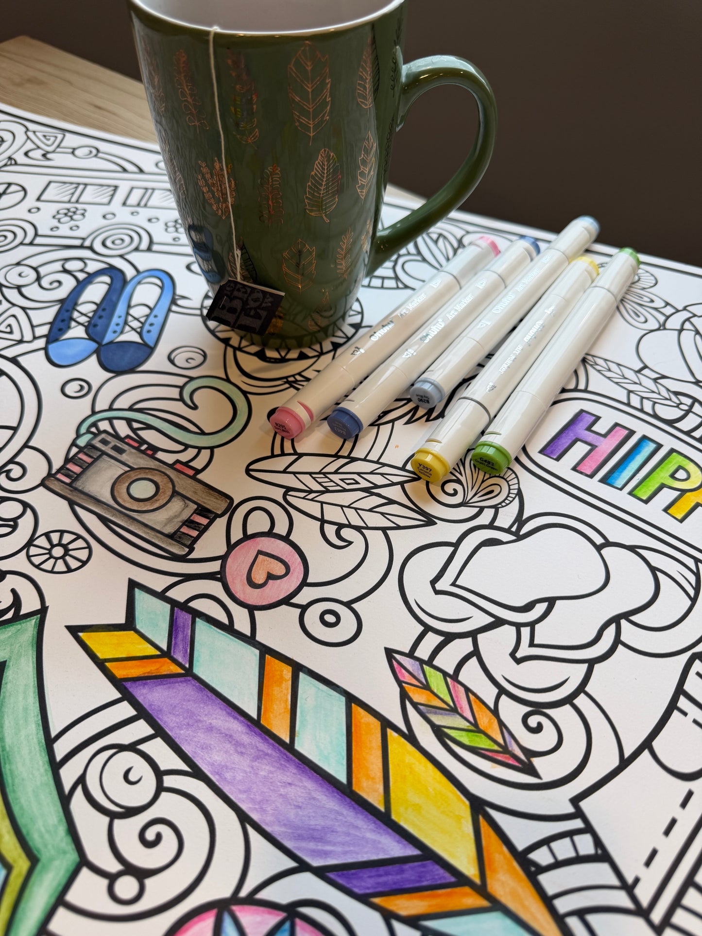Personalized Giant Boho Hippie Coloring Poster | Group Fu