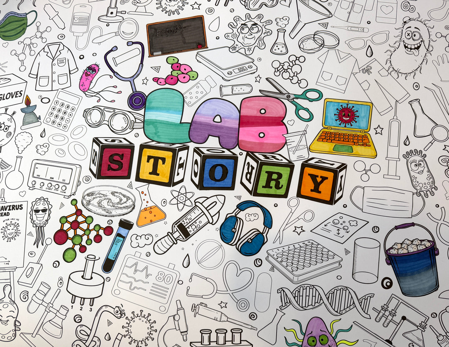 Lab Story 2026 Lab Week Giant Coloring Poster - Hours of Team Building Fun while Coloring and Connecting.