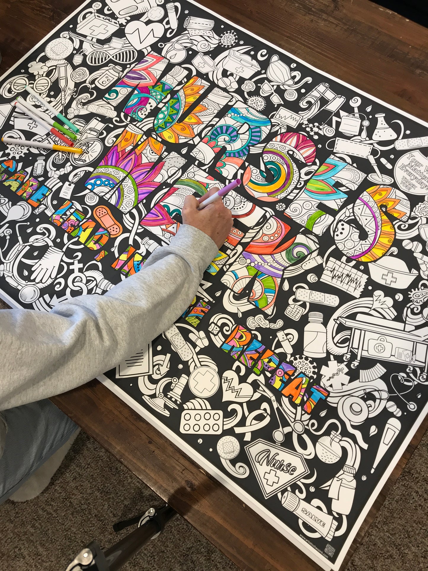 Nurse Week 2025 Coloring Poster for Caregivers and Team building