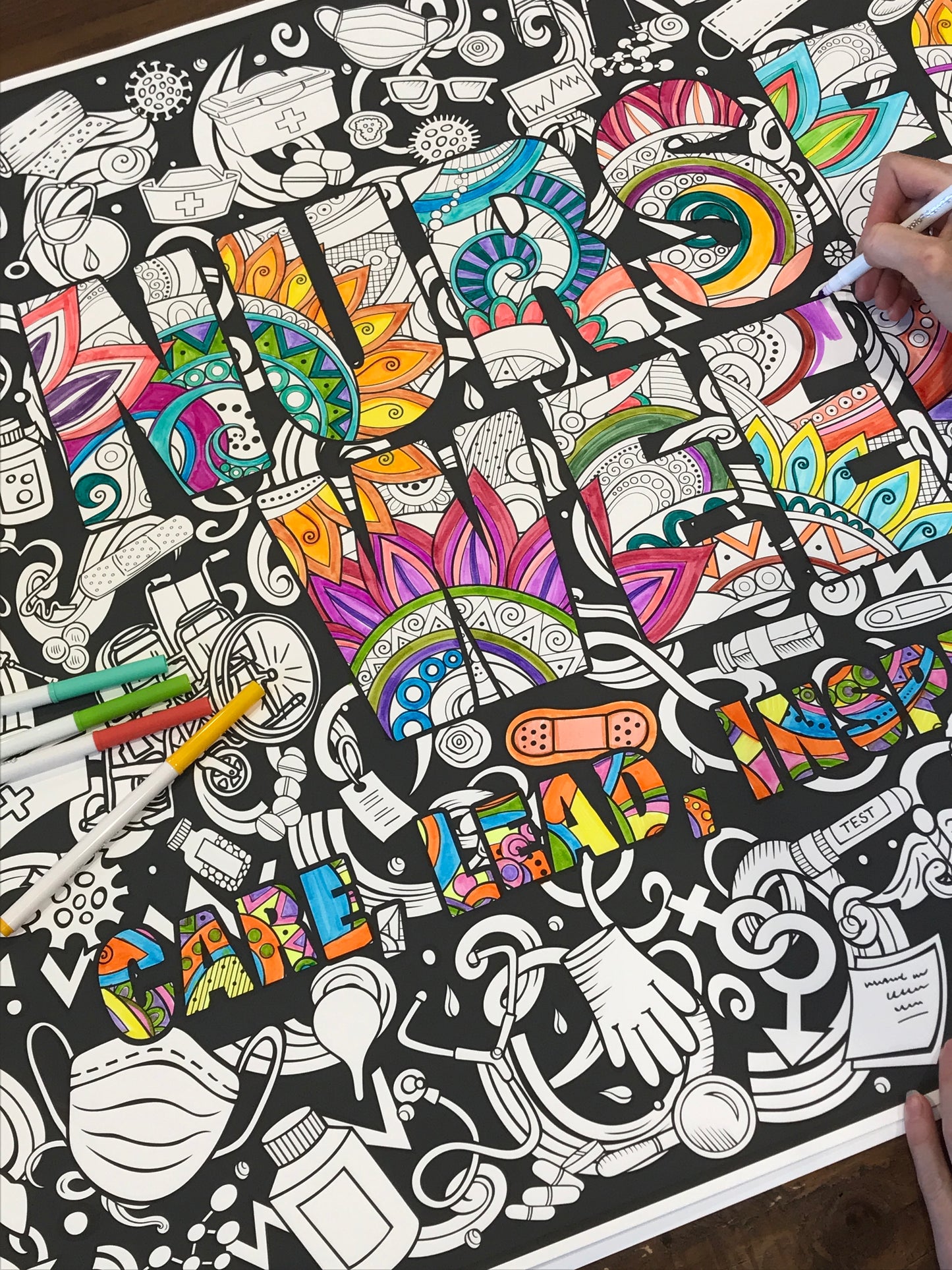 Nurse Week 2025 Coloring Poster for Caregivers and Team building