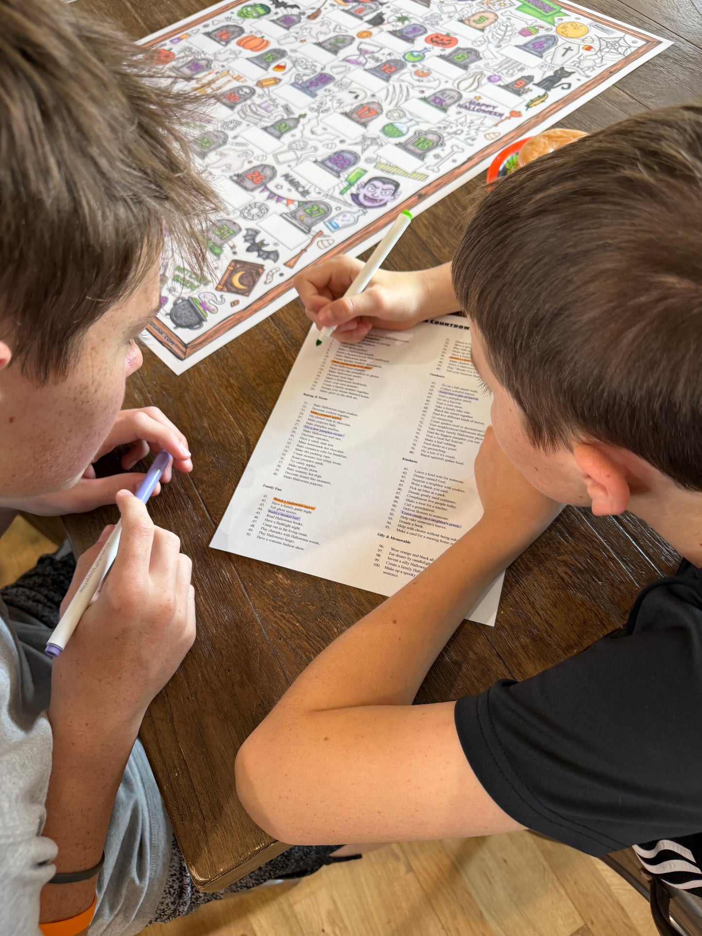 Halloween Countdown Coloring Poster DIY with Scratch-Off Stickers