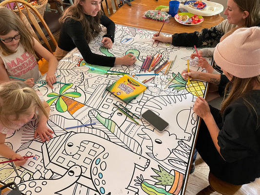 Personalized Giant Dinosaurs Coloring Poster | Kids Group Activity