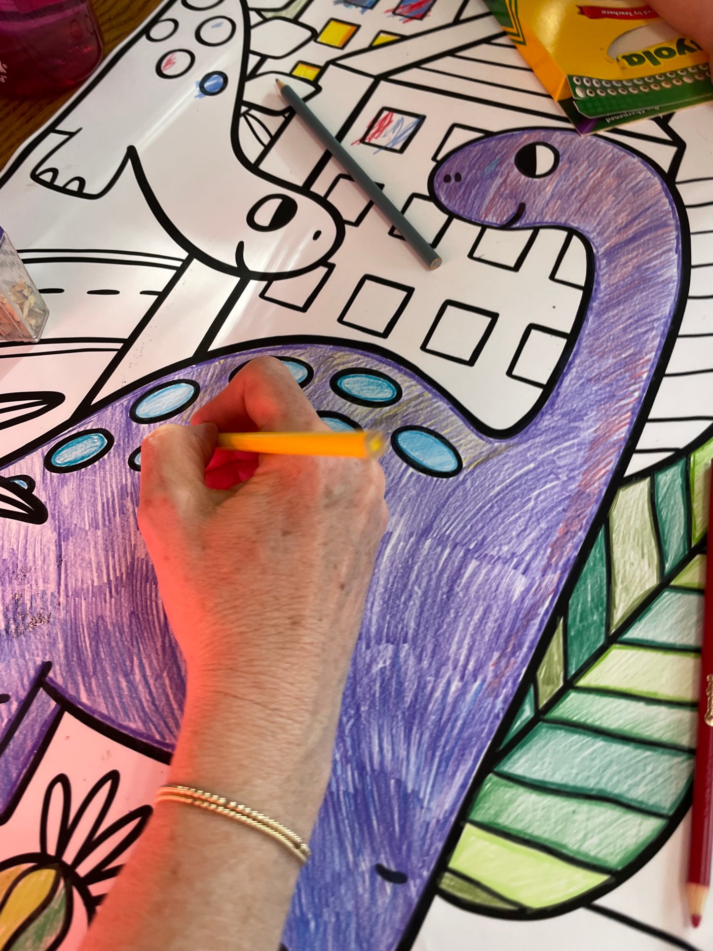 Personalized Giant Dinosaurs Coloring Poster | Kids Group Activity