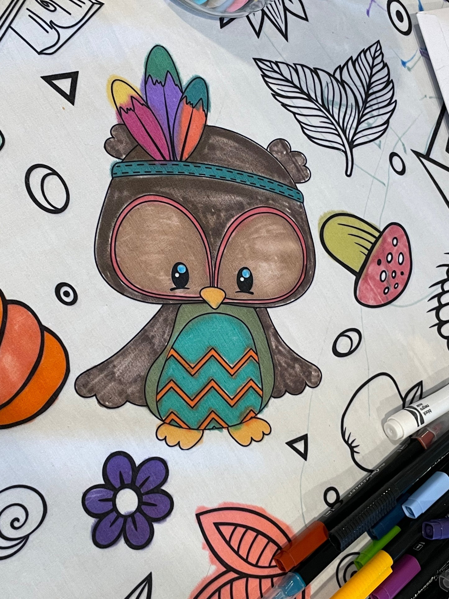 Thanksgiving Washable Coloring Tablecloth- Reusable Coloring Activity