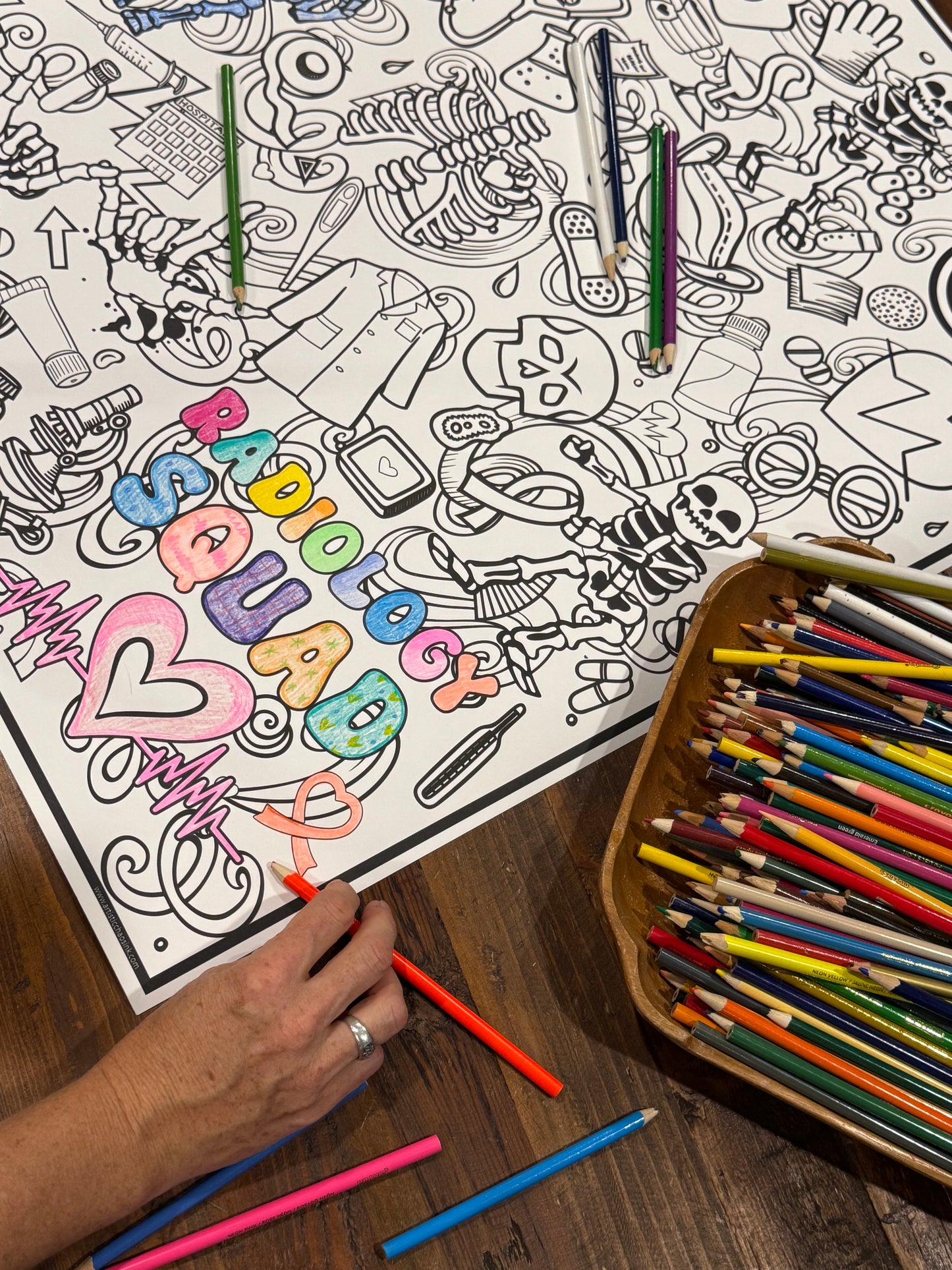 PERSONALIZED Radiology Coloring Poster-Rad Tech Week | Staff Fun