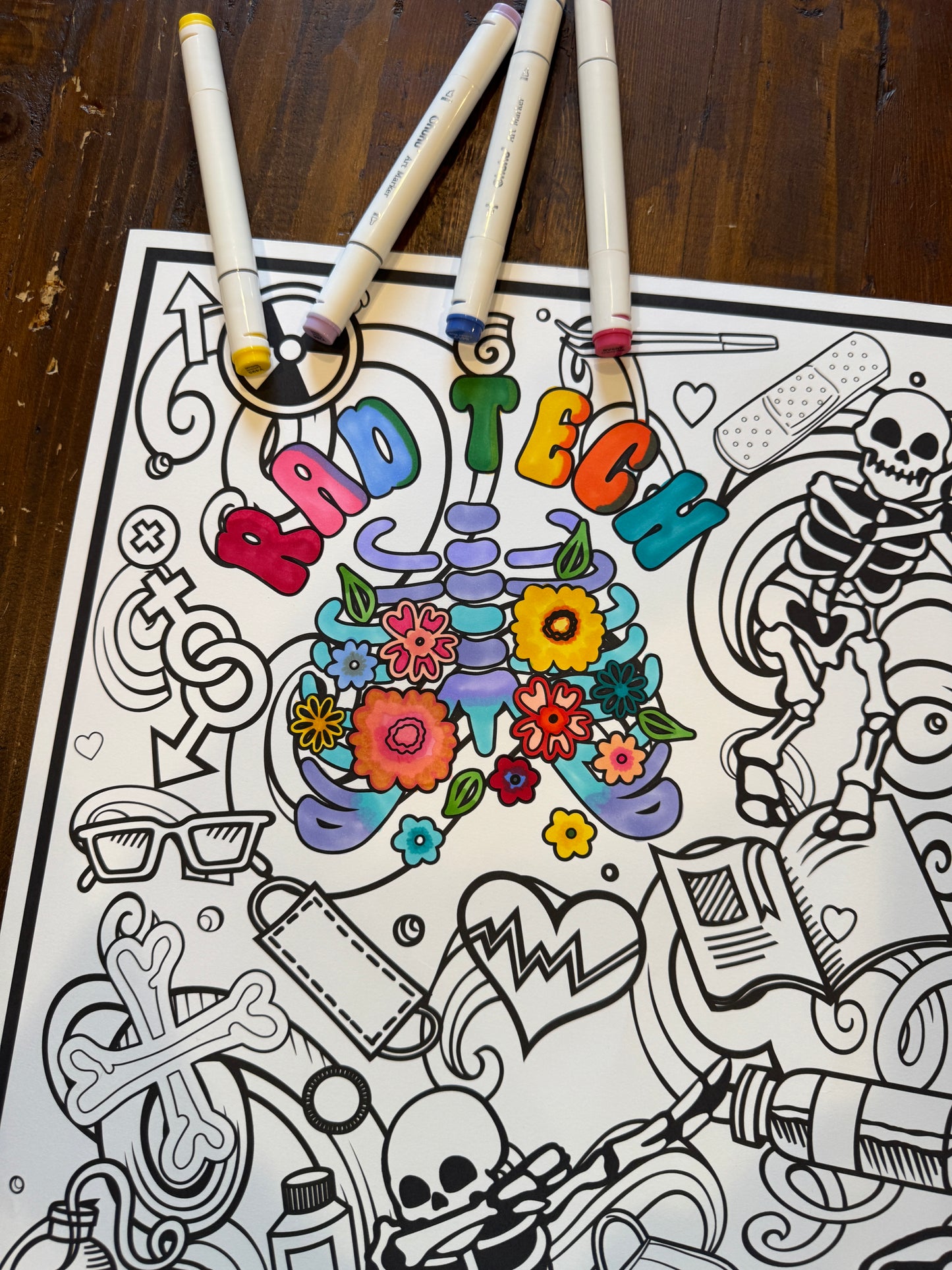 PERSONALIZED Radiology Coloring Poster-Rad Tech Week | Staff Fun
