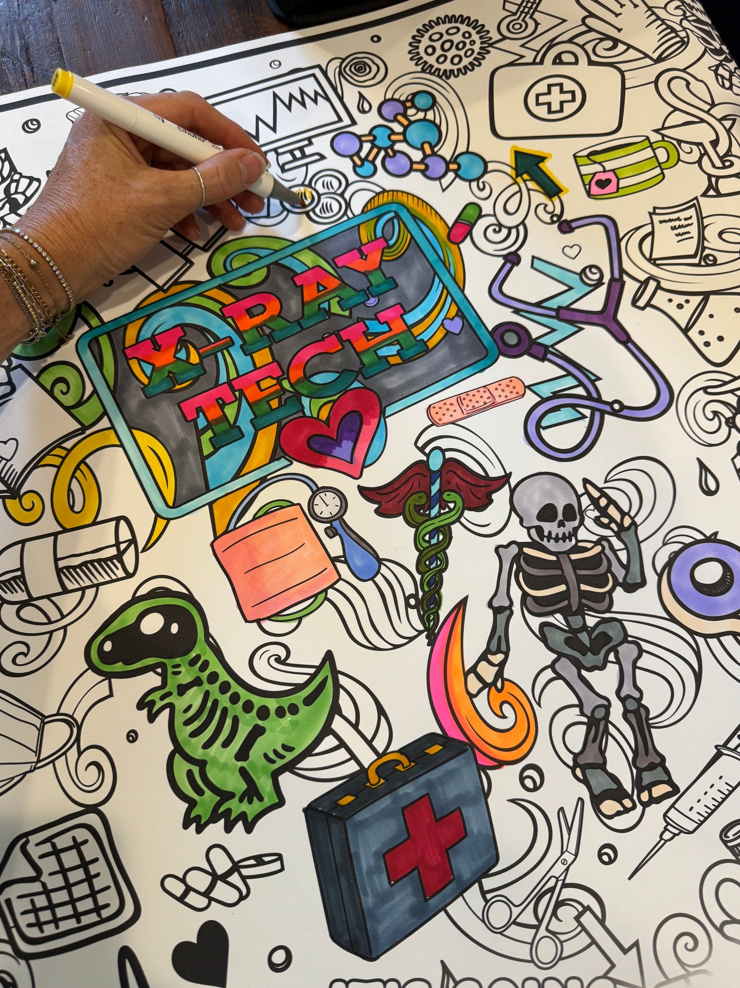 PERSONALIZED Radiology Coloring Poster-Rad Tech Week | Staff Fun