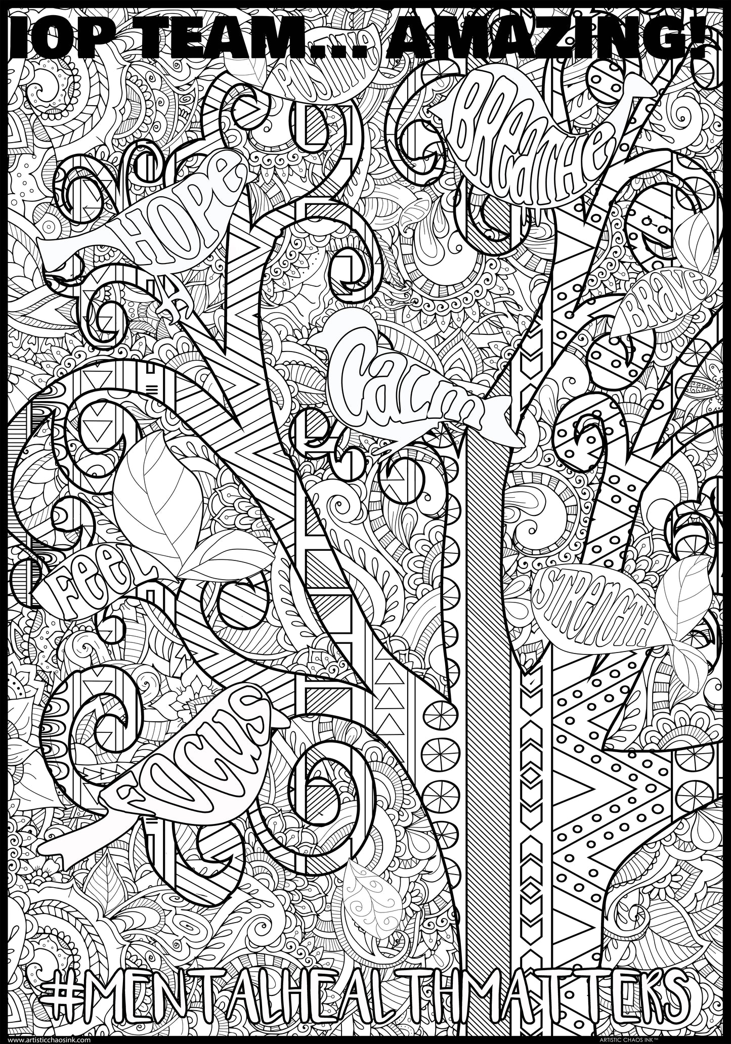 PERSONALIZED Mental Health Awareness Coloring Poster | Group Fun