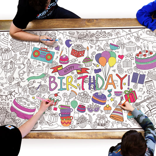 Birthday Coloring Table Runner for Kids