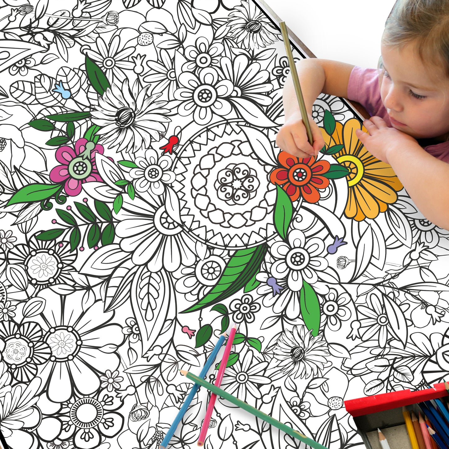 Classic Flower Coloring Poster