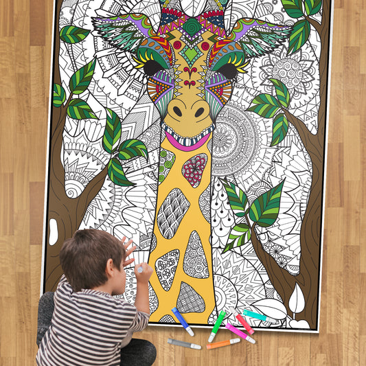 Premium Giant Giraffe Coloring Poster