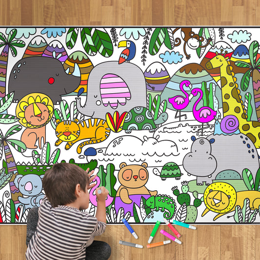 Premium Giant Jungle Coloring Poster