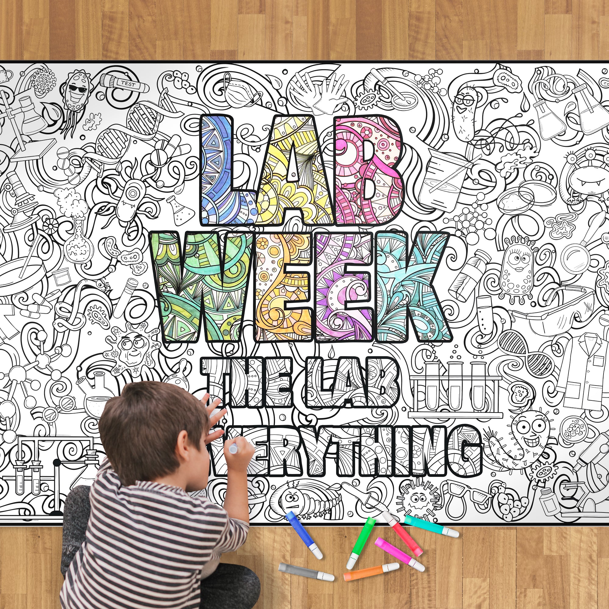 Lab Week 2025 Giant Premium Coloring Poster - Learning Science Lets Gl
