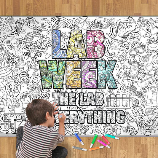 Premium Giant Lab Week with Theme Coloring Poster