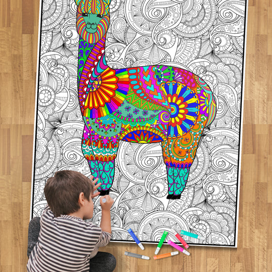 Premium Giant Llama Coloring Poster