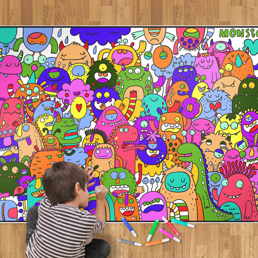 Premium Giant Monster Coloring Poster