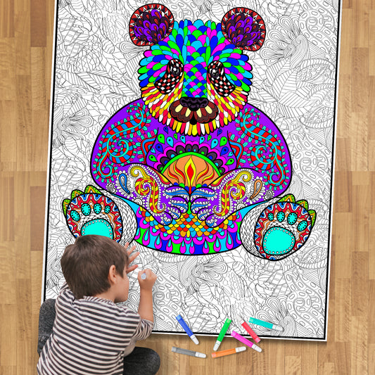 Premium Giant Panda Coloring Poster
