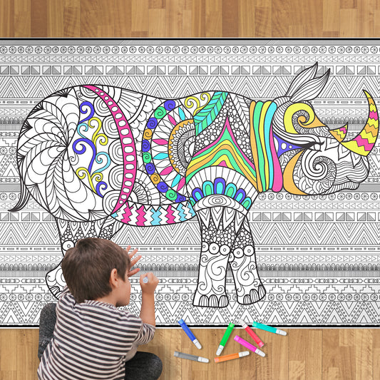 Rhino Giant Coloring Poster