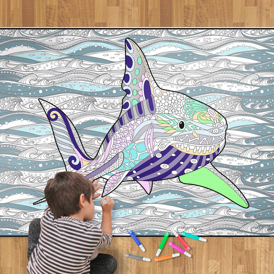 Premium Giant Shark Coloring Poster