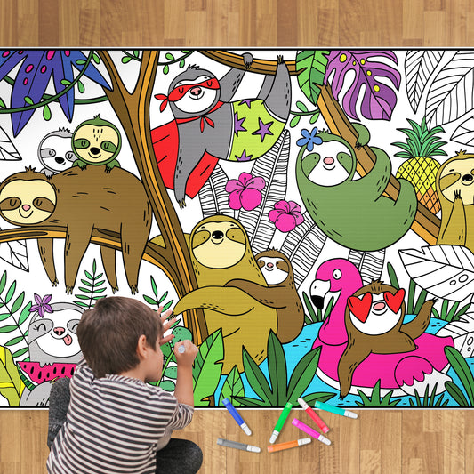Premium Giant Silly Sloths Coloring Poster