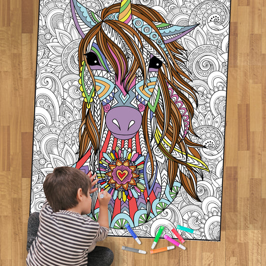 Personalized Giant Unicorn Coloring Poster | Magical Coloring Fun