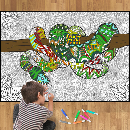Premium Giant Snake Coloring Poster