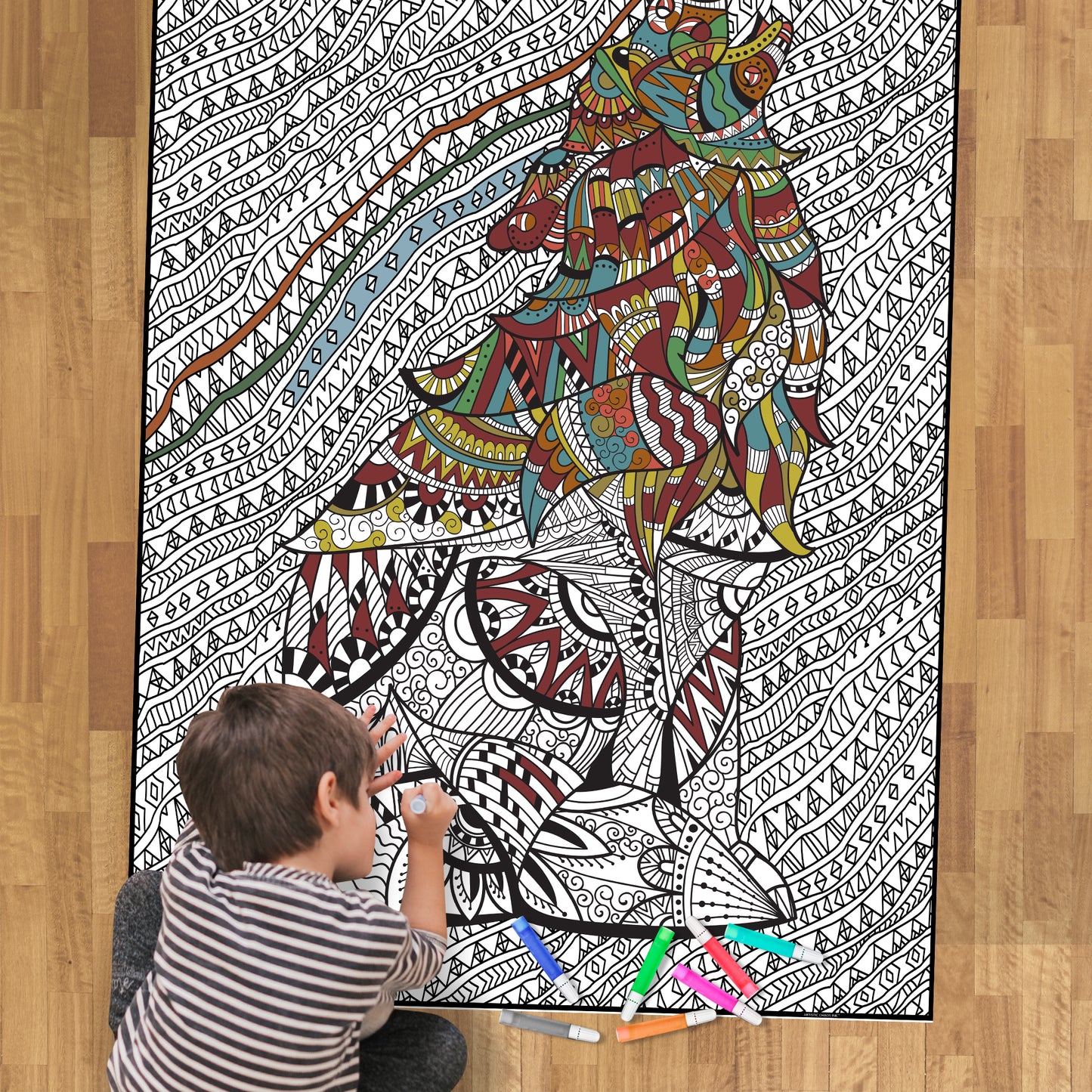Premium Giant Wolf Coloring Poster
