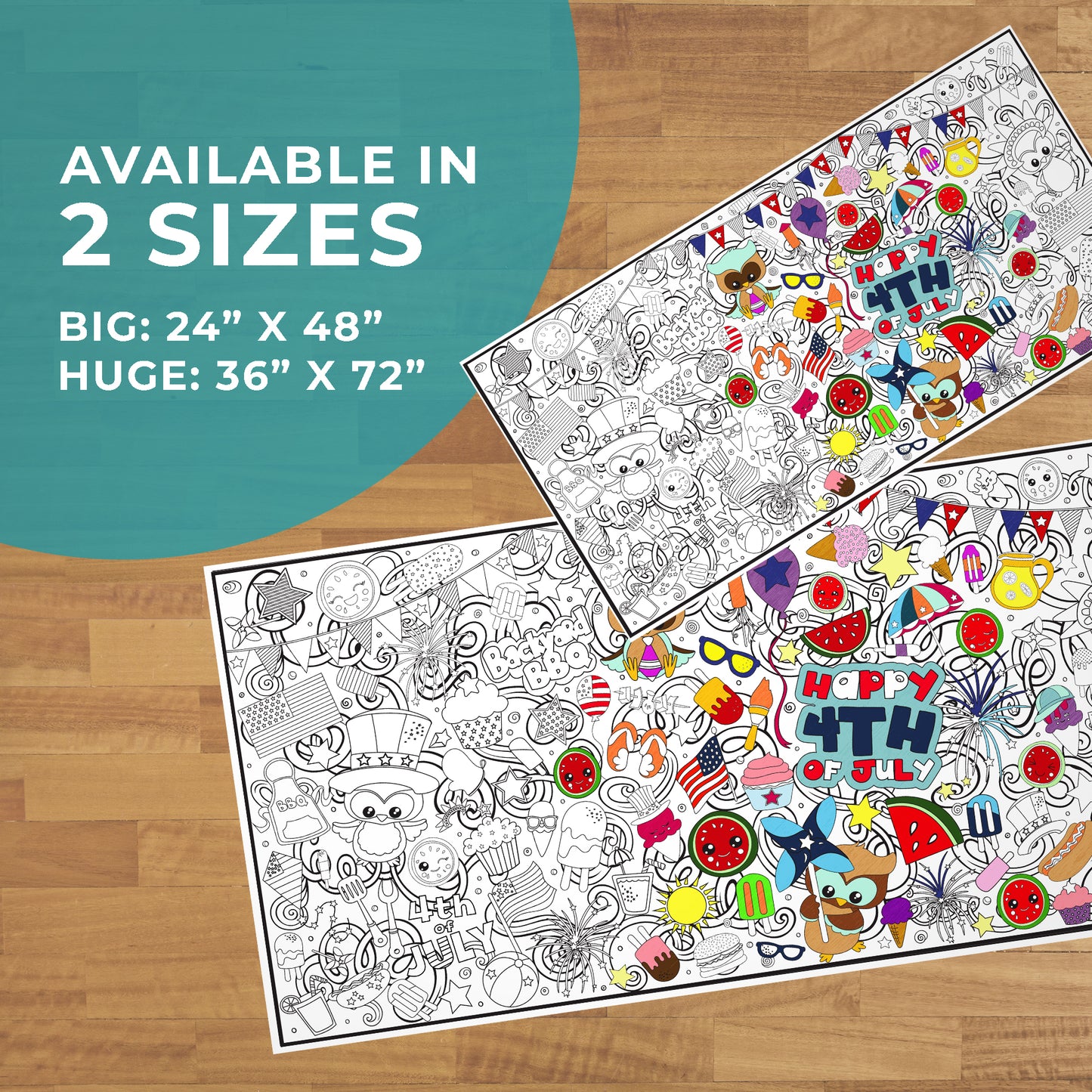 4th of July Holiday Coloring Posters