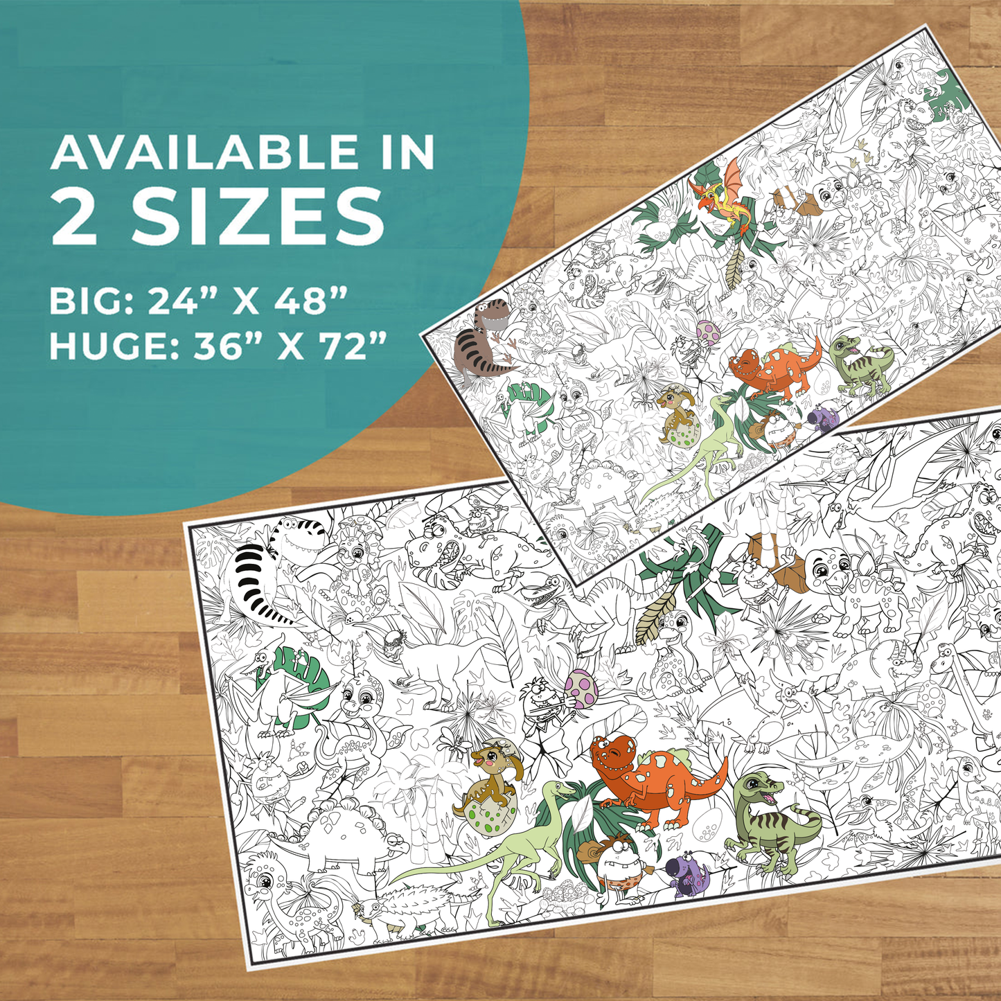Classic Dinosaur Coloring Poster